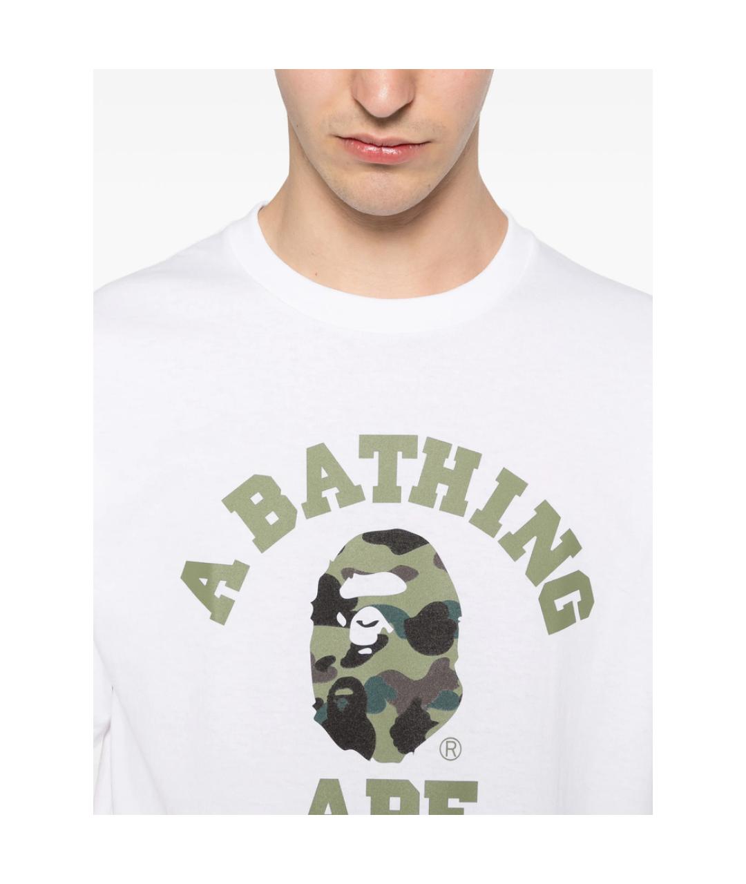 A BATHING APE Белая хлопковая футболка, фото 4