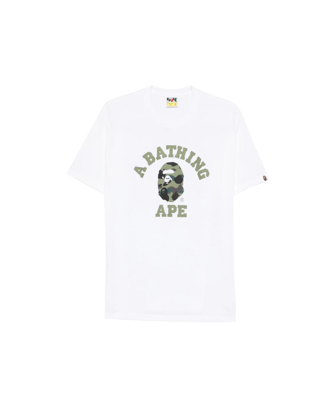 A BATHING APE Белая хлопковая футболка, фото 1