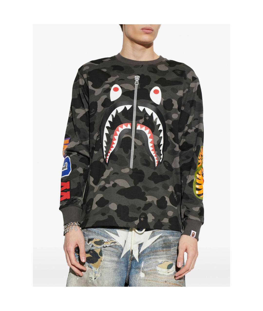 A BATHING APE Черная хлопковая футболка, фото 5