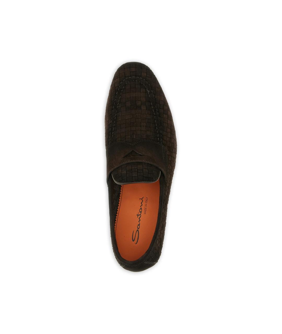 SANTONI Коричневые кожаные лоферы, фото 4