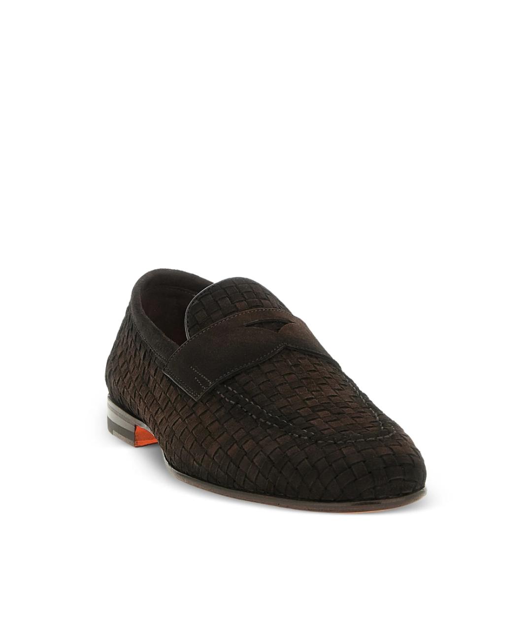 SANTONI Коричневые кожаные лоферы, фото 3