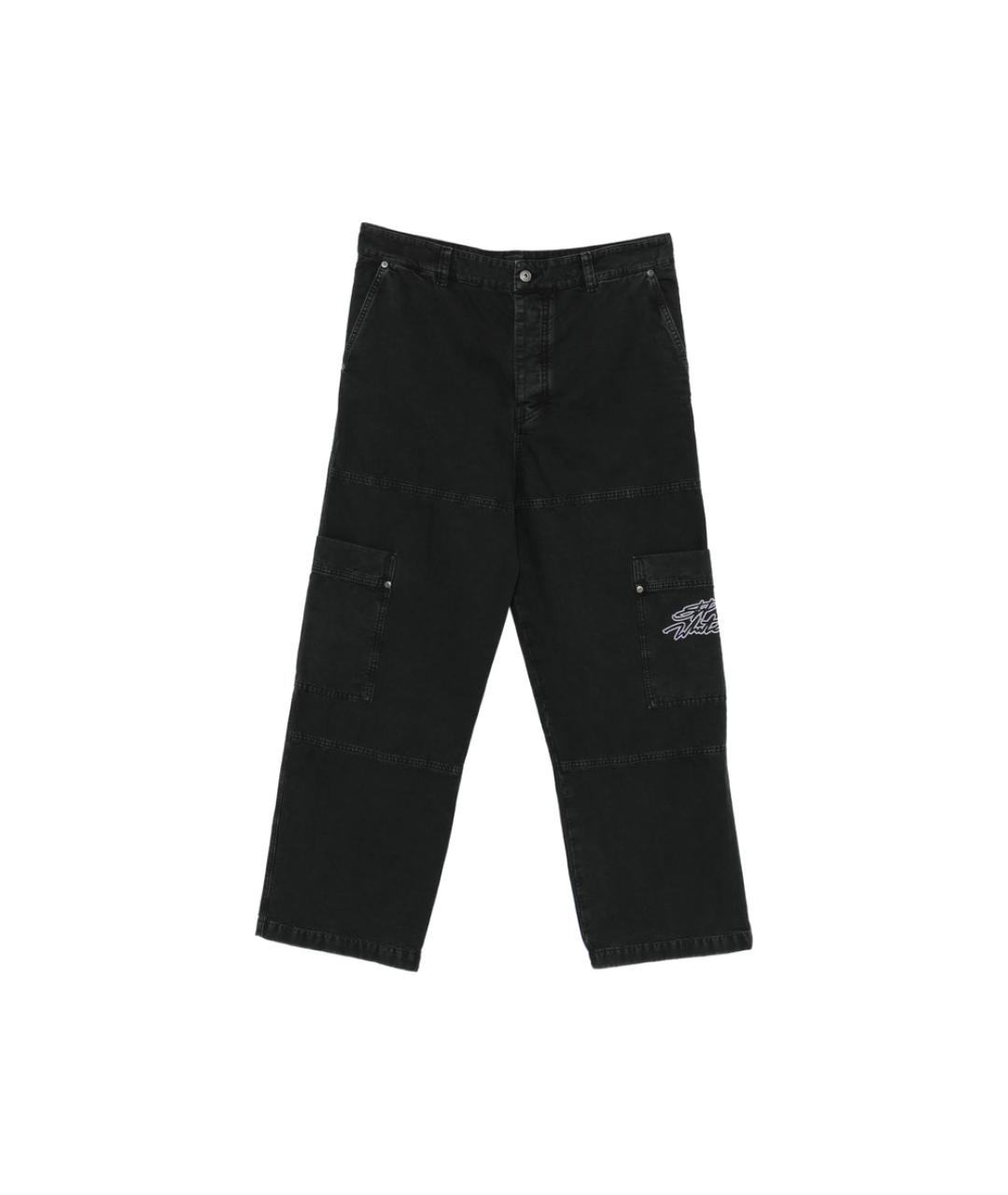OFF-WHITE Черные хлопковые повседневные брюки, фото 1