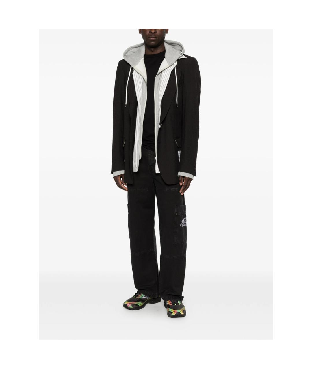 OFF-WHITE Черные хлопковые повседневные брюки, фото 5