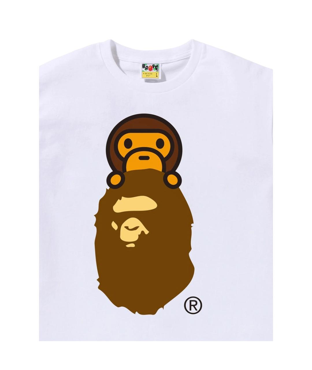 A BATHING APE Белая хлопковая футболка, фото 2