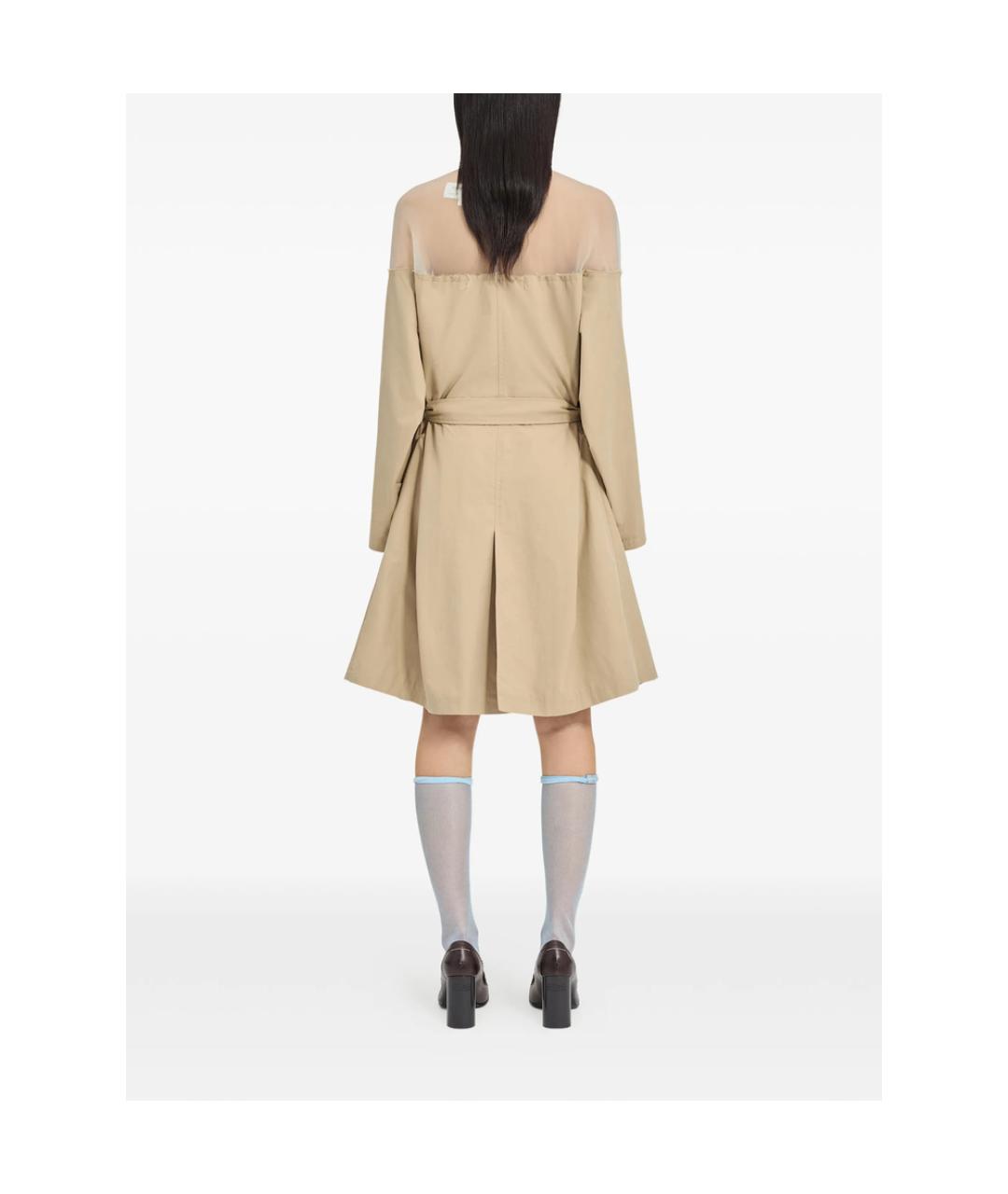 MM6 MAISON MARGIELA Коричневое полиэстеровое повседневное платье, фото 5