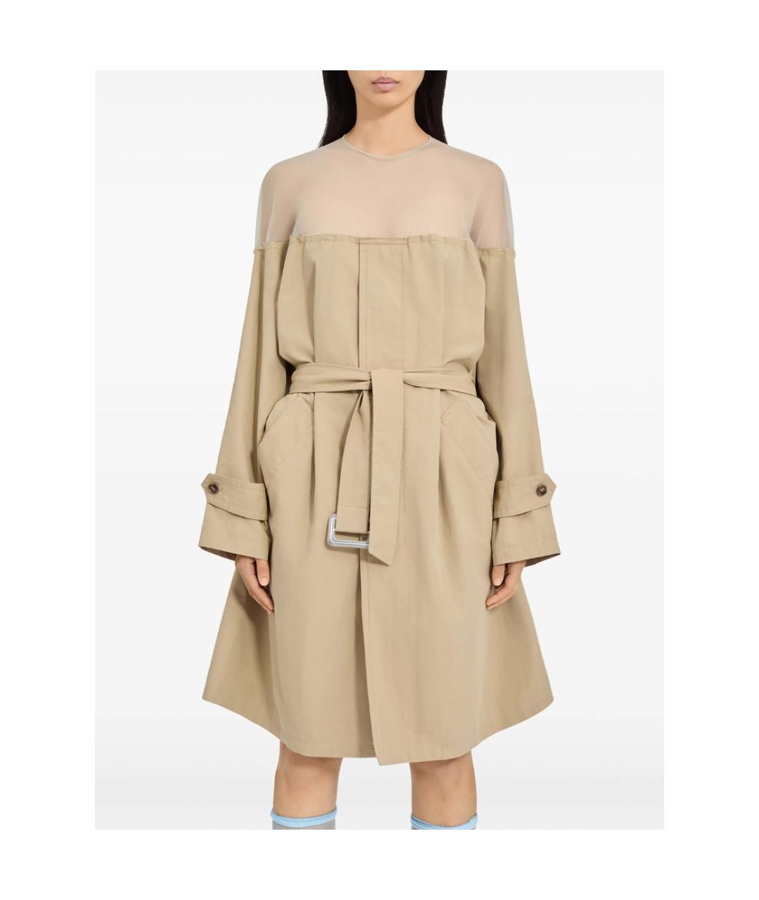 MM6 MAISON MARGIELA Коричневое полиэстеровое повседневное платье, фото 3