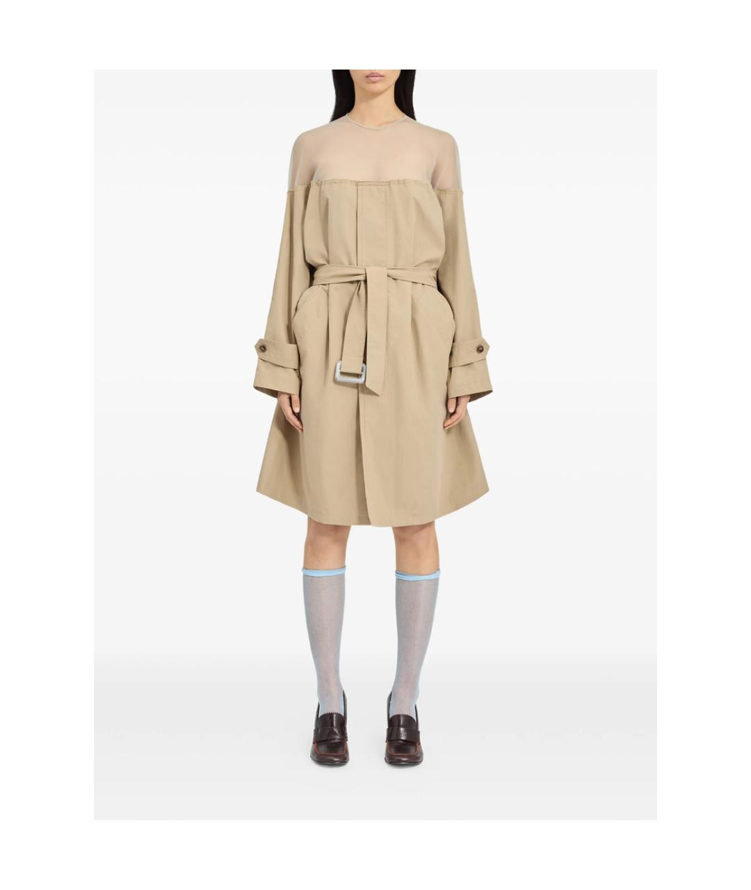 MM6 MAISON MARGIELA Коричневое полиэстеровое повседневное платье, фото 4