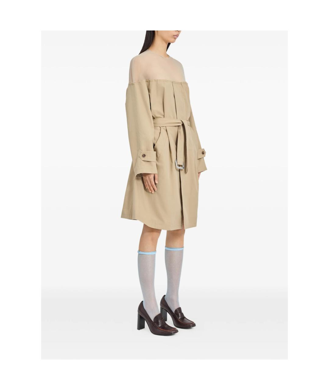 MM6 MAISON MARGIELA Коричневое полиэстеровое повседневное платье, фото 2