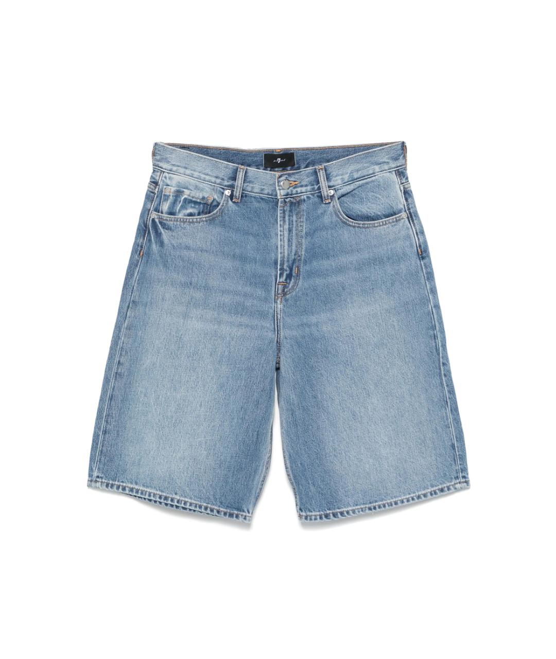 7 FOR ALL MANKIND Синие хлопковые шорты, фото 1