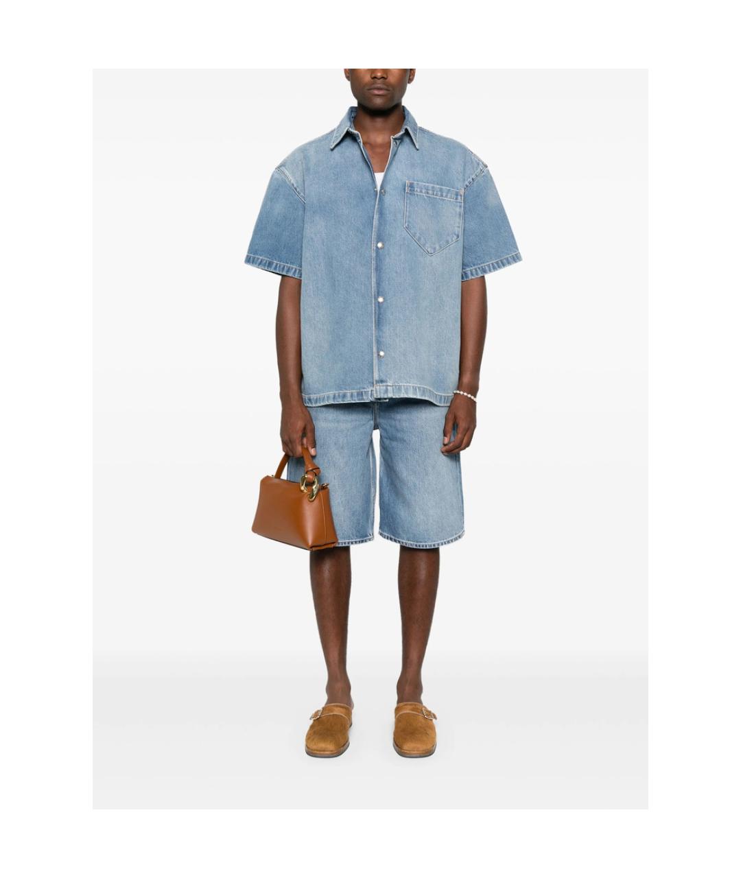 7 FOR ALL MANKIND Синие хлопковые шорты, фото 5