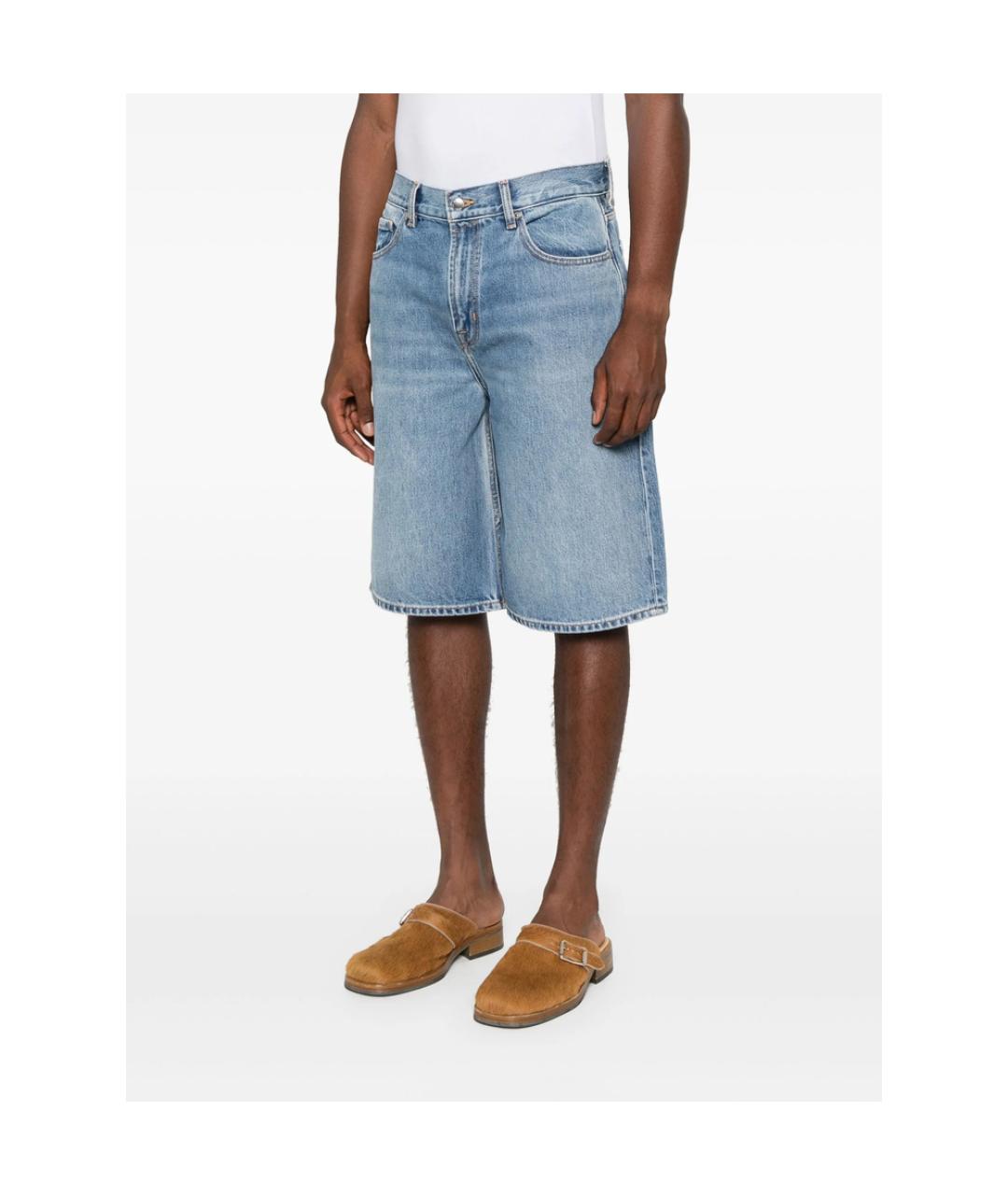 7 FOR ALL MANKIND Синие хлопковые шорты, фото 4