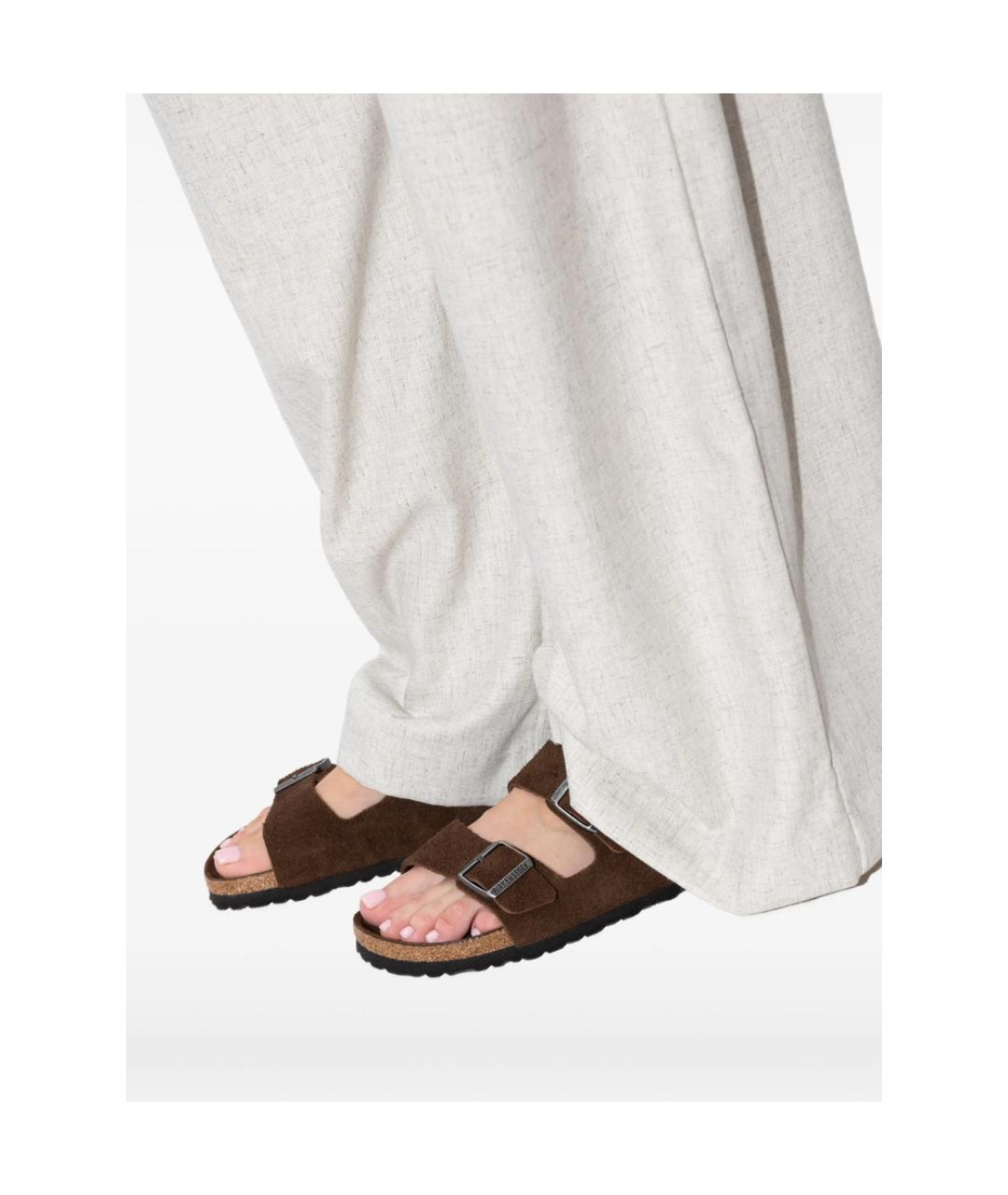 BIRKENSTOCK Коричневые замшевые сандалии, фото 3