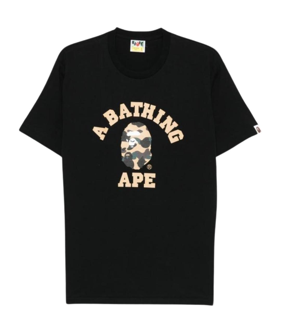 A BATHING APE Черная хлопковая футболка, фото 1
