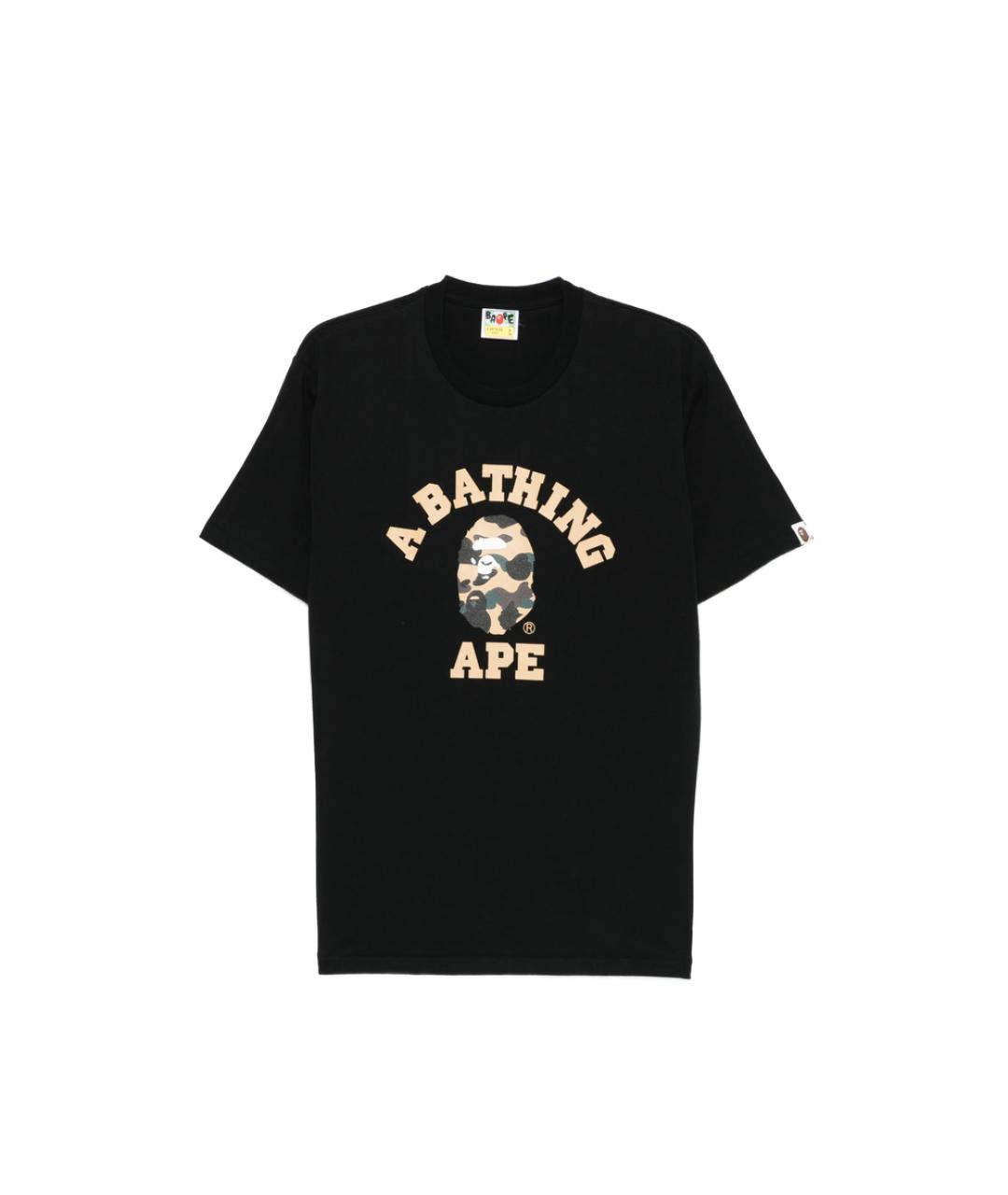A BATHING APE Черная хлопковая футболка, фото 6