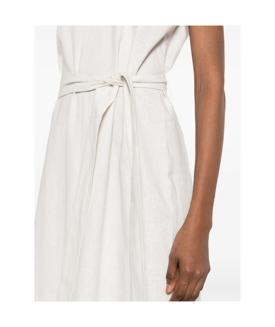 CALVIN KLEIN Белое льняное повседневное платье, фото 2