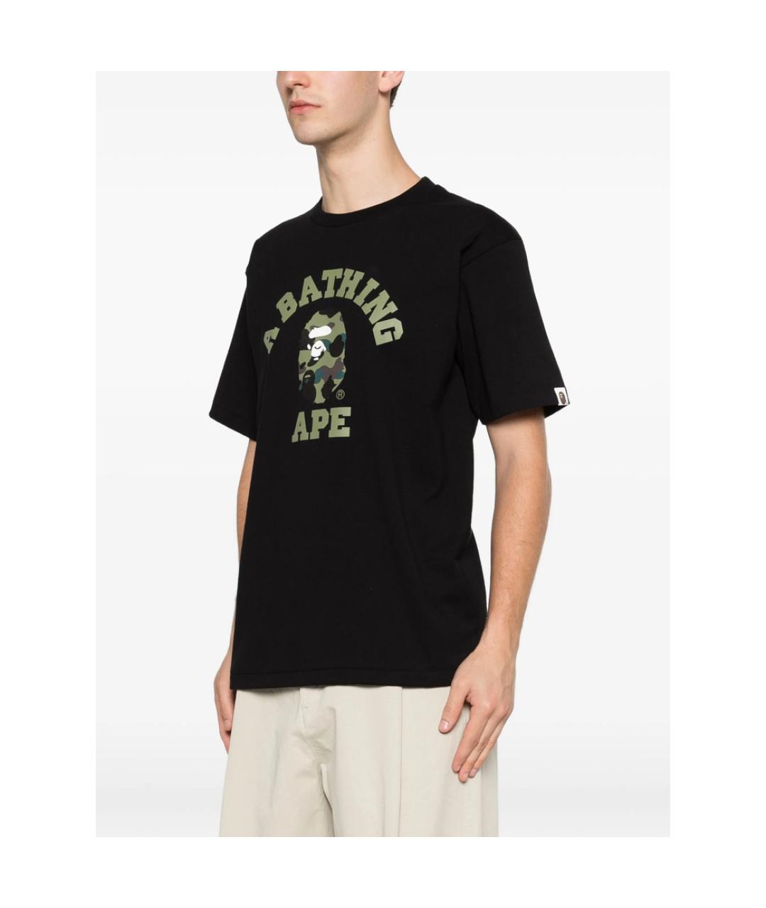 A BATHING APE Черная футболка, фото 4