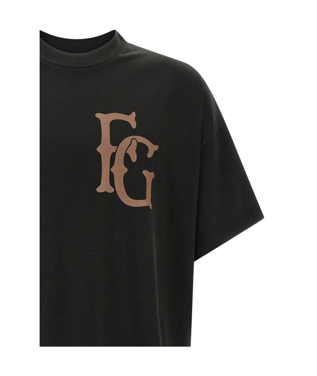 FEAR OF GOD Черная хлопковая футболка, фото 3