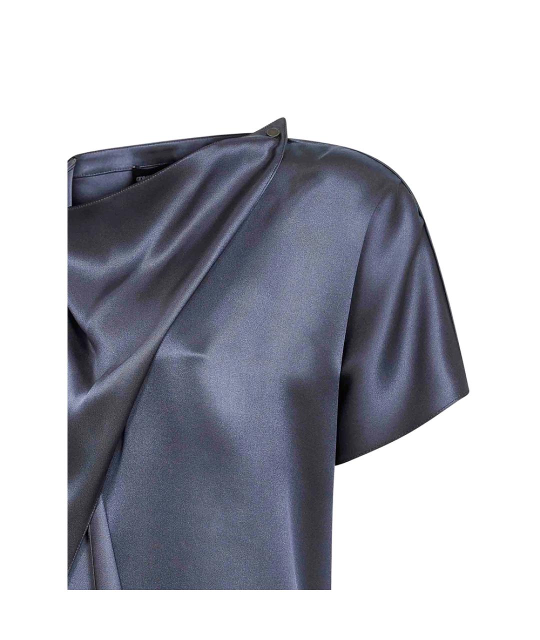 GIORGIO ARMANI Синяя шелковая блузы, фото 2