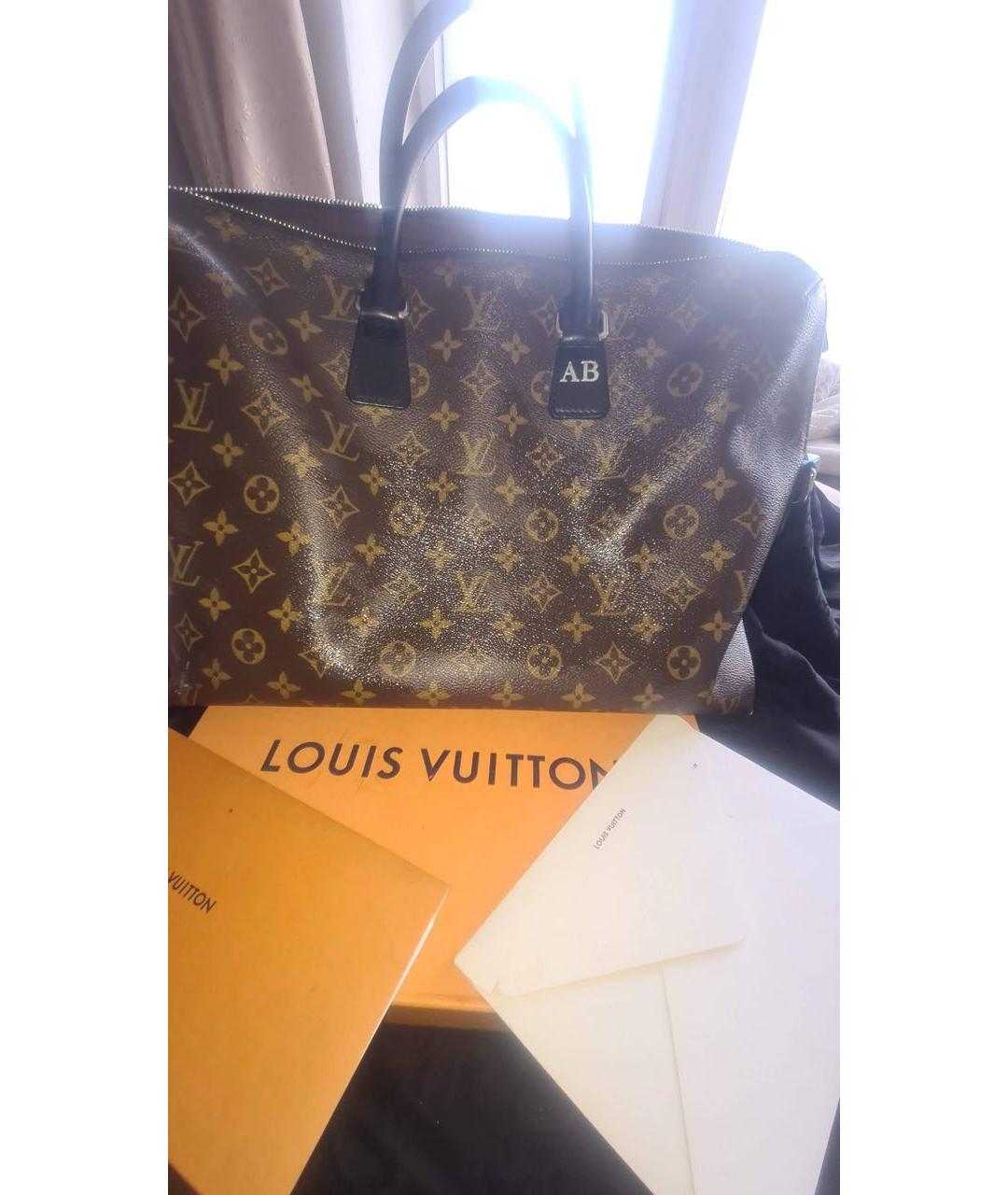 LOUIS VUITTON Коричневый портфель из искусственной кожи, фото 5