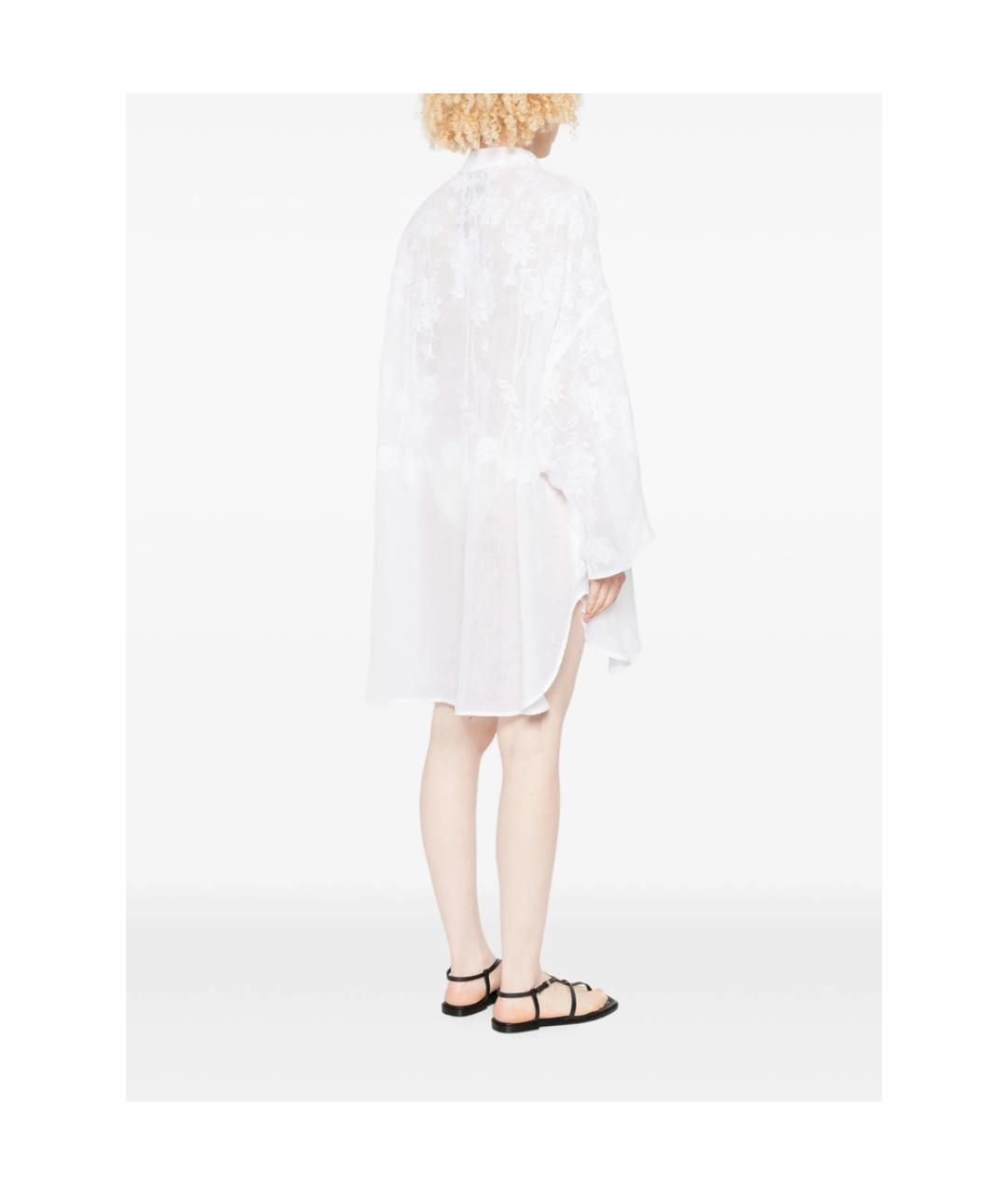 ERMANNO SCERVINO Белое льняное повседневное платье, фото 4