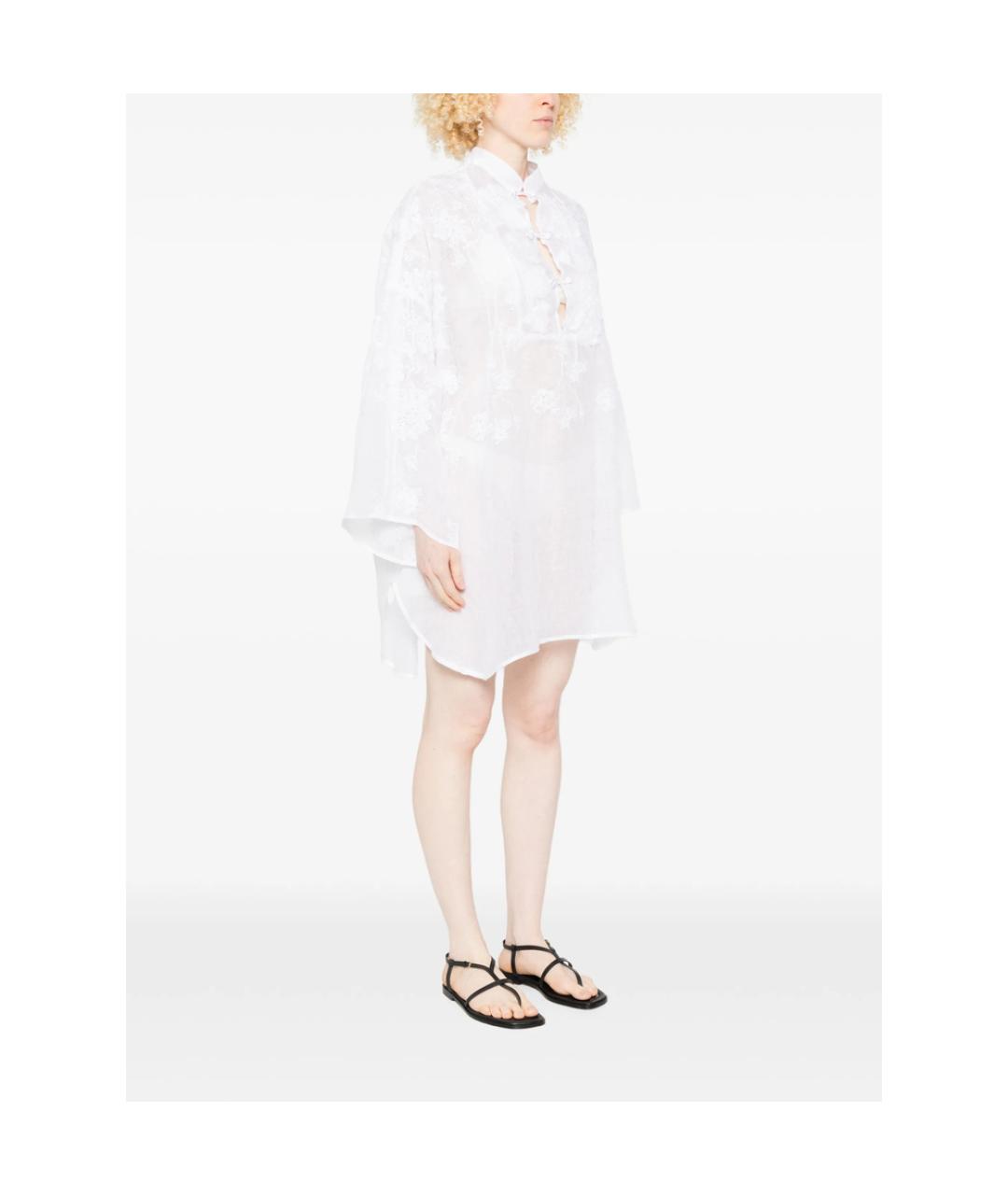 ERMANNO SCERVINO Белое льняное повседневное платье, фото 5