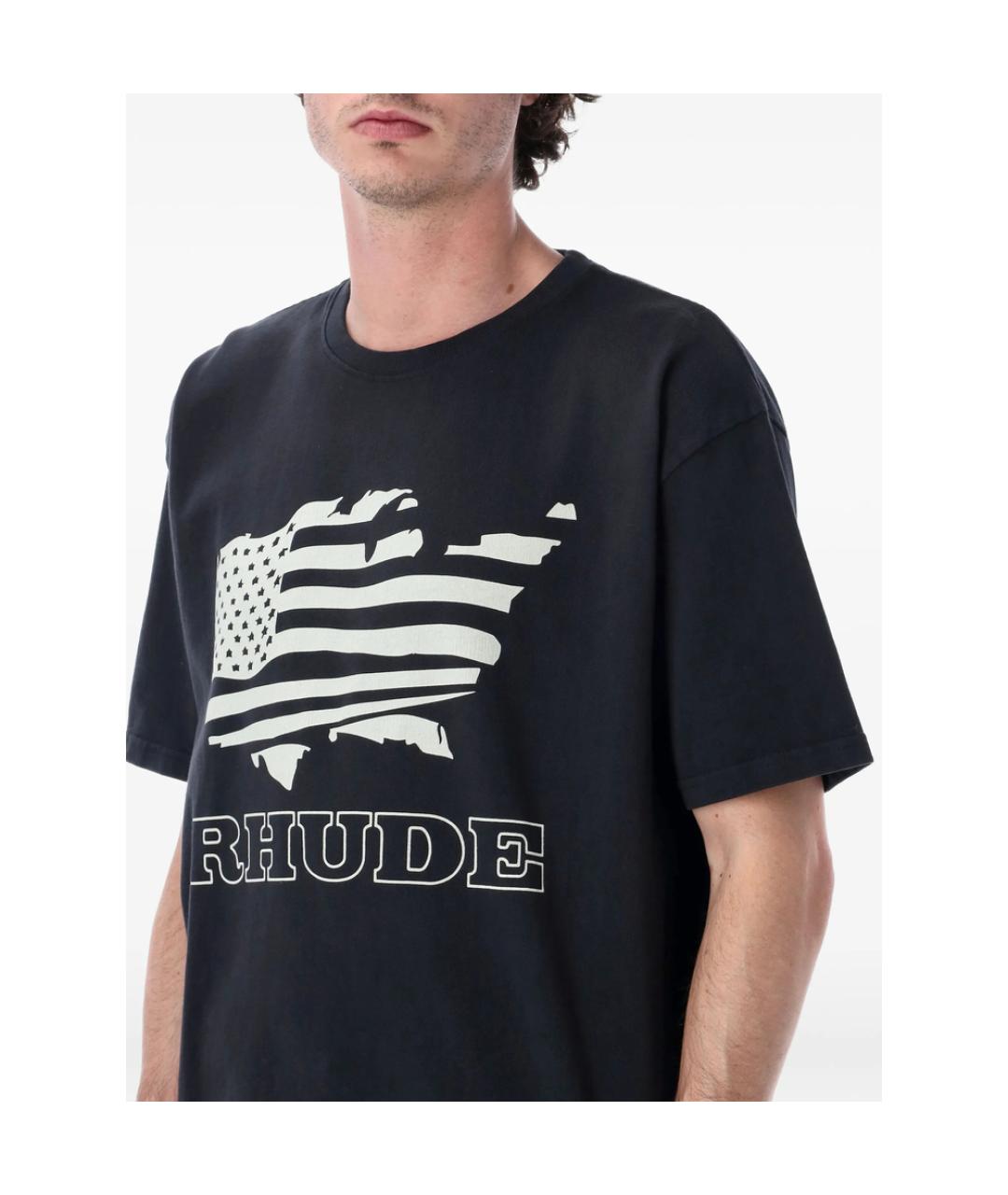 RHUDE Черная футболка, фото 3