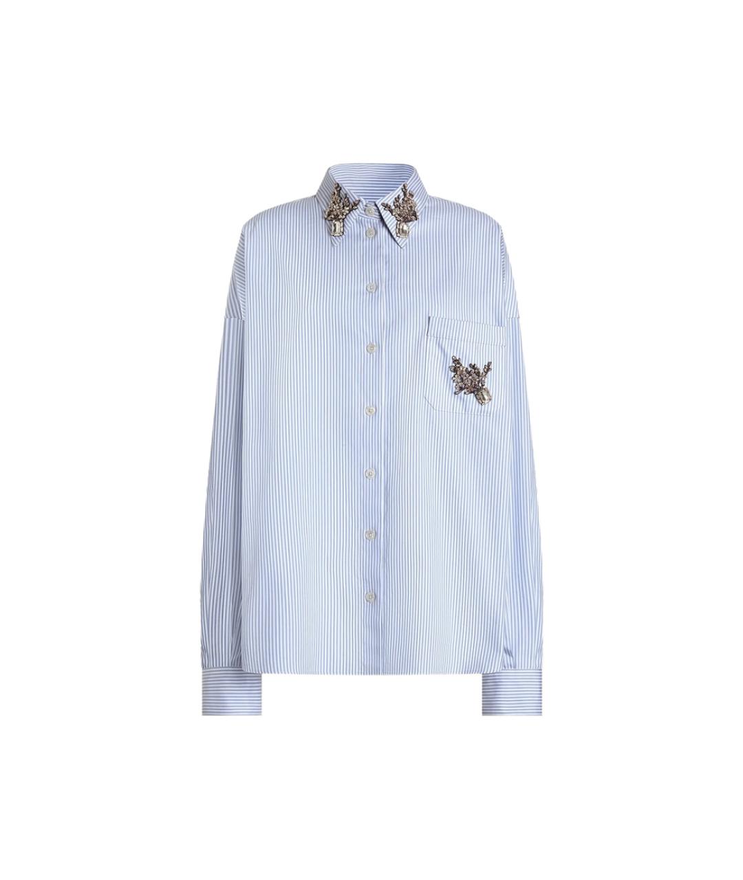 DOLCE&GABBANA Голубая хлопковая рубашка, фото 1