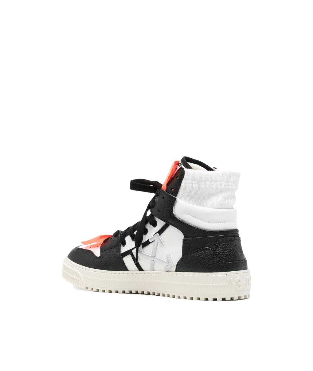 OFF-WHITE Черные кожаные высокие кроссовки / кеды, фото 2