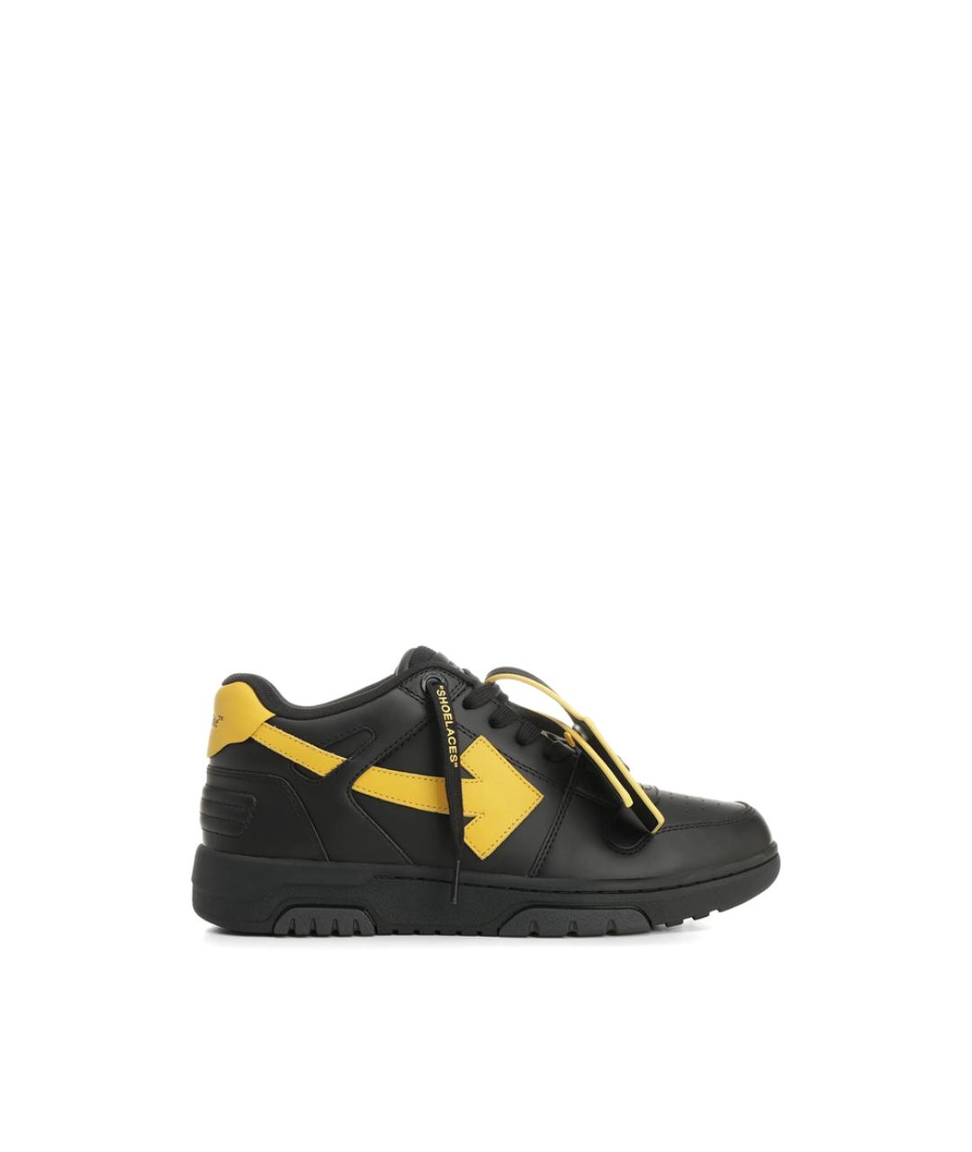 OFF-WHITE Черные кожаные низкие кроссовки / кеды, фото 1