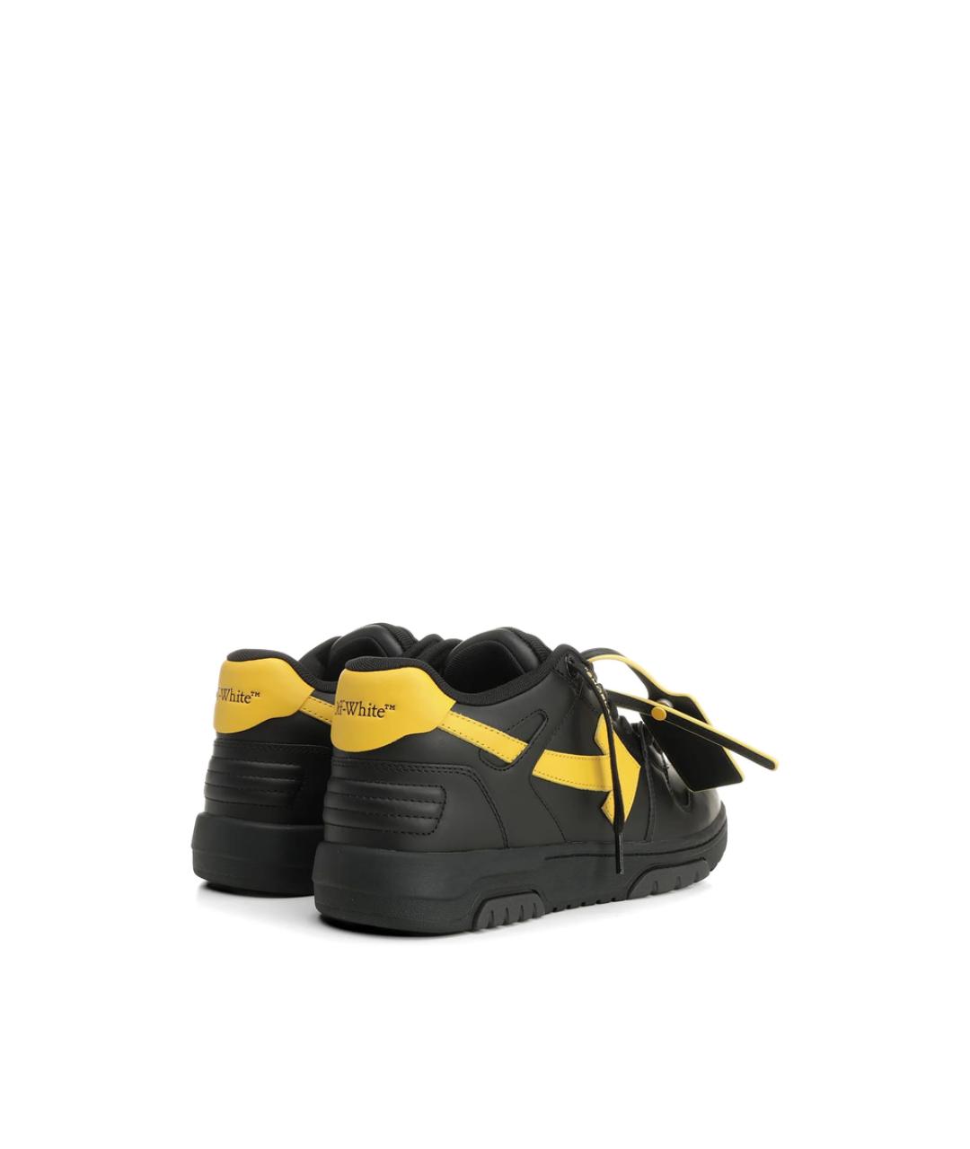 OFF-WHITE Черные кожаные низкие кроссовки / кеды, фото 3