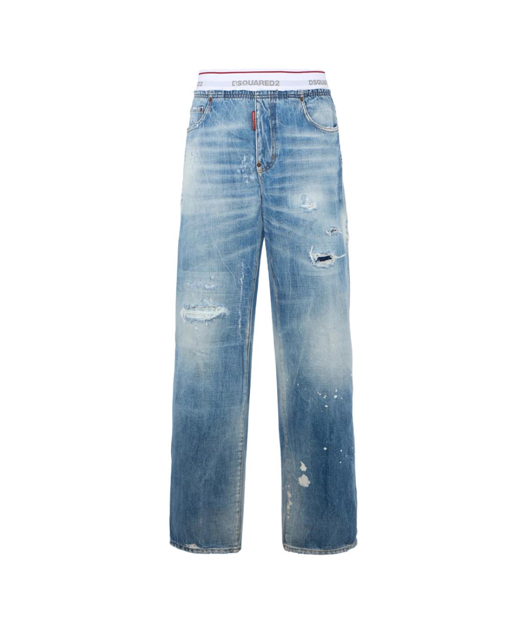 DSQUARED2 Синие хлопковые прямые джинсы, фото 1