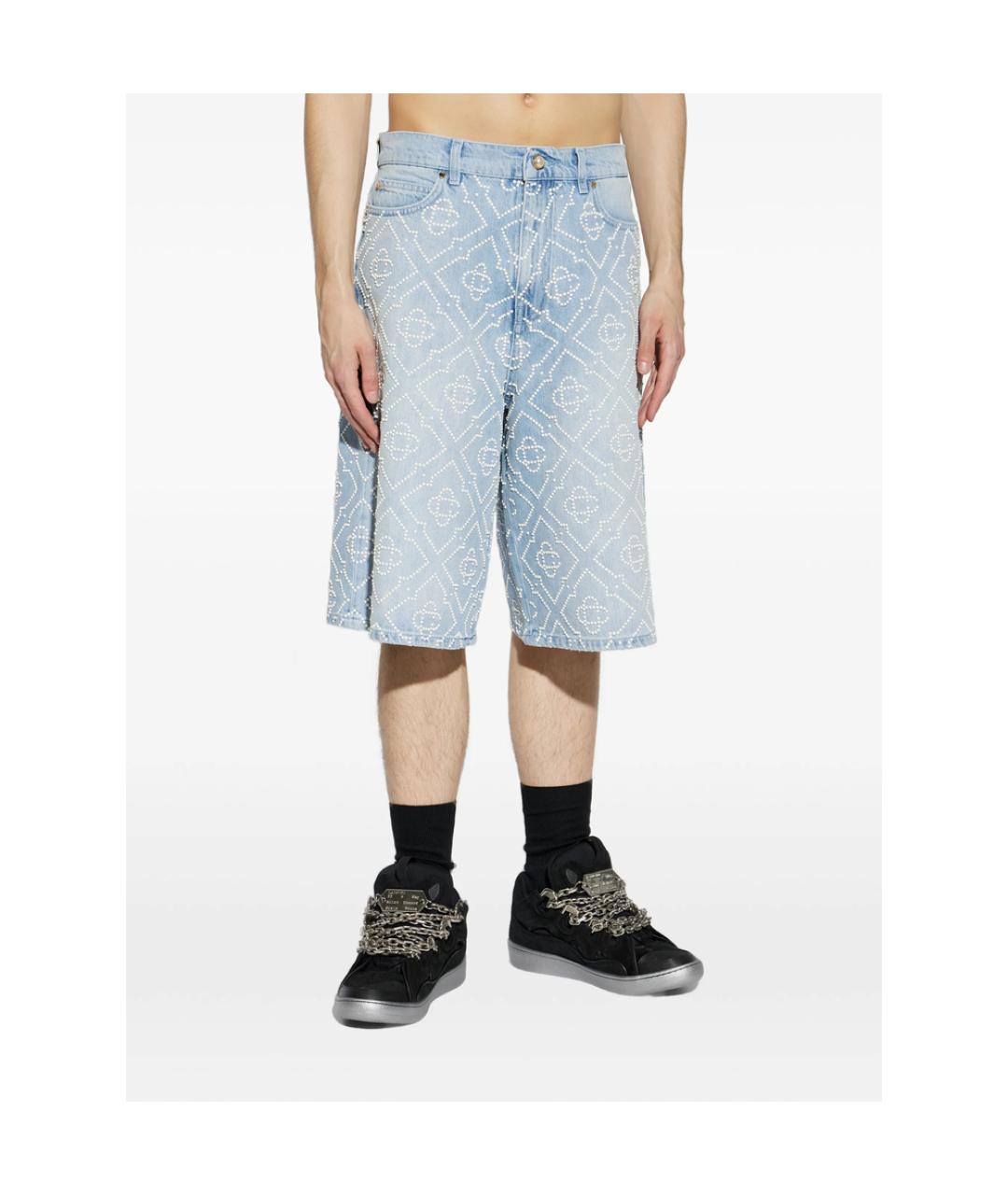 CASABLANCA Синие хлопковые шорты, фото 2