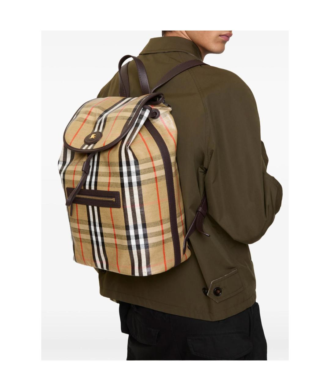 BURBERRY Бежевый тканевый рюкзак, фото 4