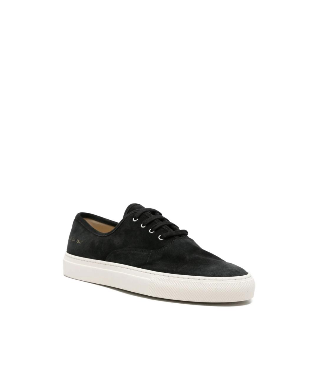 COMMON PROJECTS Черные кожаные низкие кроссовки / кеды, фото 3