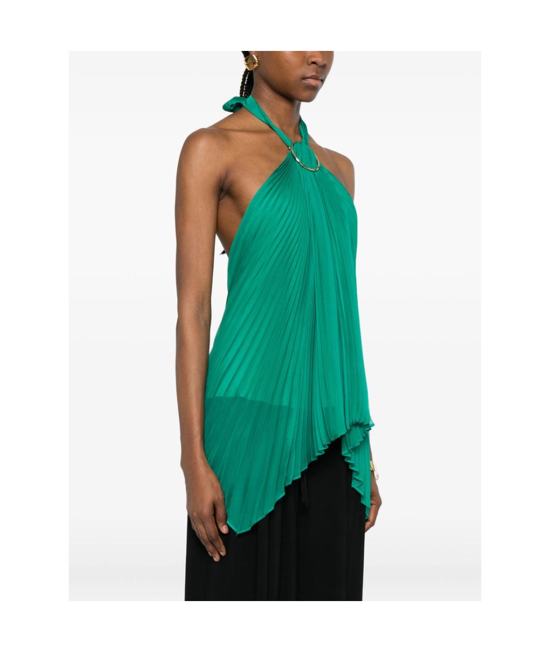 MAX MARA Зеленая полиэстеровая блузы, фото 3