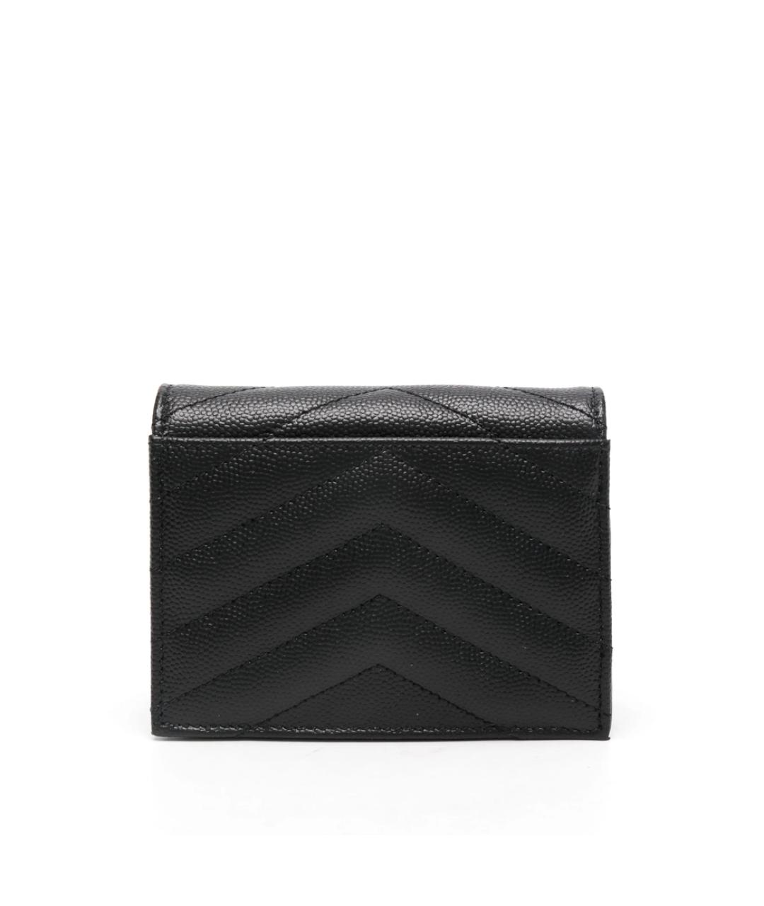 SAINT LAURENT Черный кожаный кошелек, фото 3