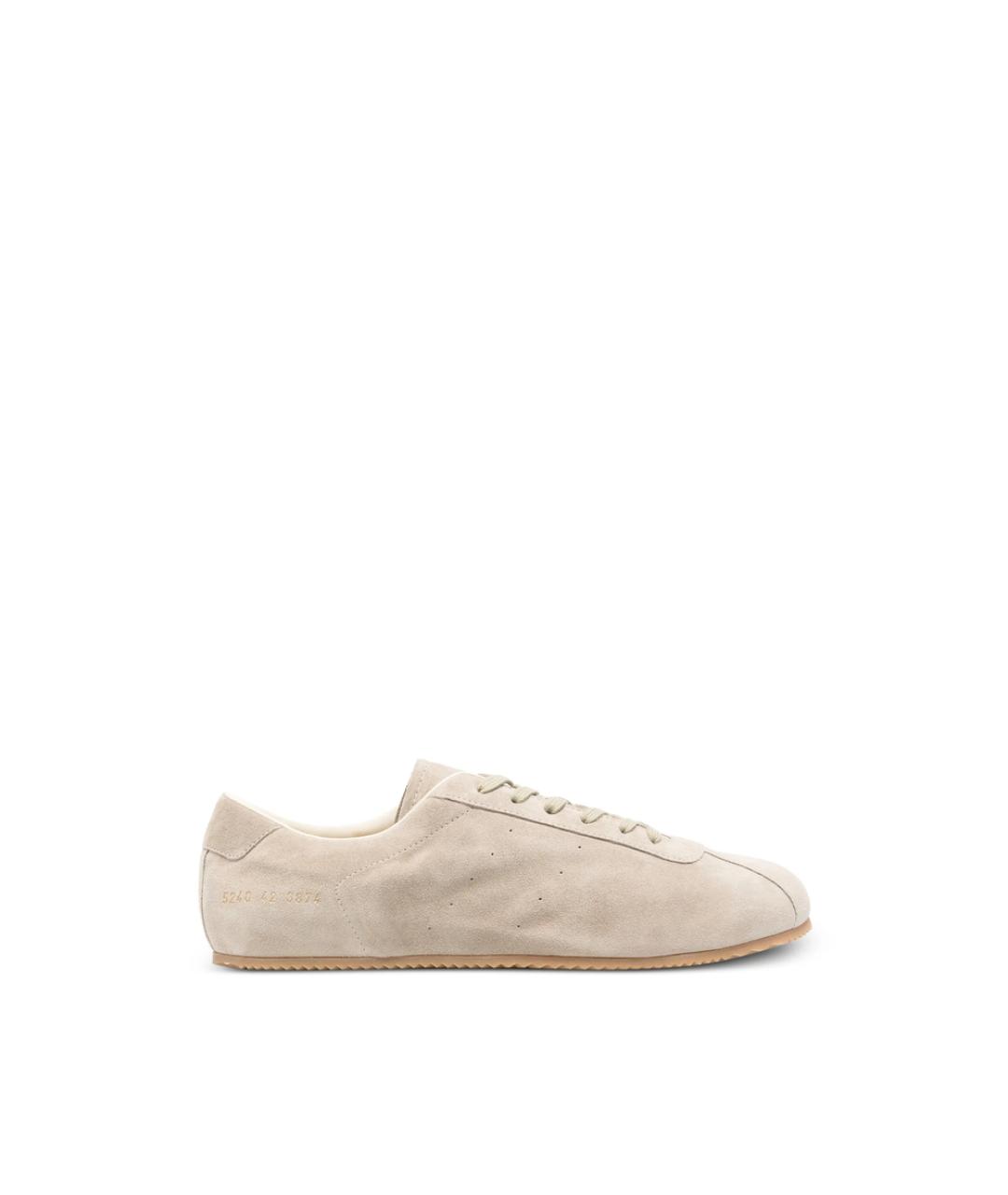 COMMON PROJECTS Бежевые замшевые низкие кроссовки / кеды, фото 1