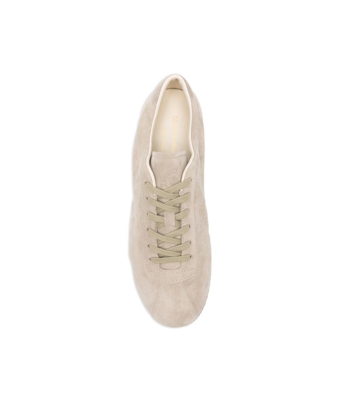 COMMON PROJECTS Бежевые замшевые низкие кроссовки / кеды, фото 4
