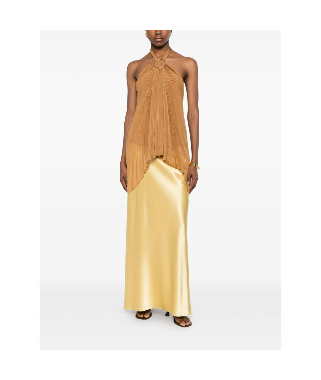 MAX MARA Золотая полиэстеровая блузы, фото 2