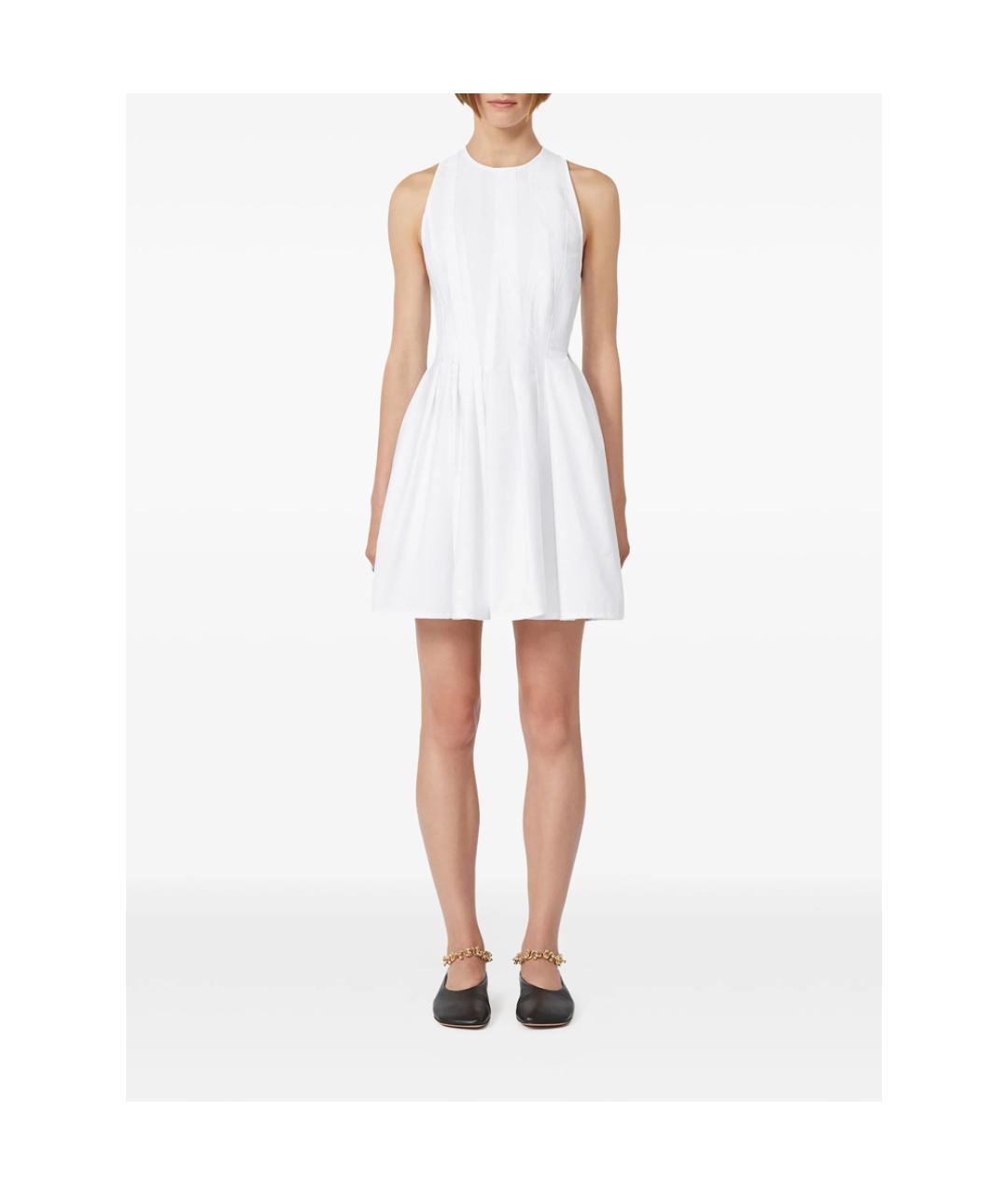 SPORTMAX Белое хлопковое повседневное платье, фото 3