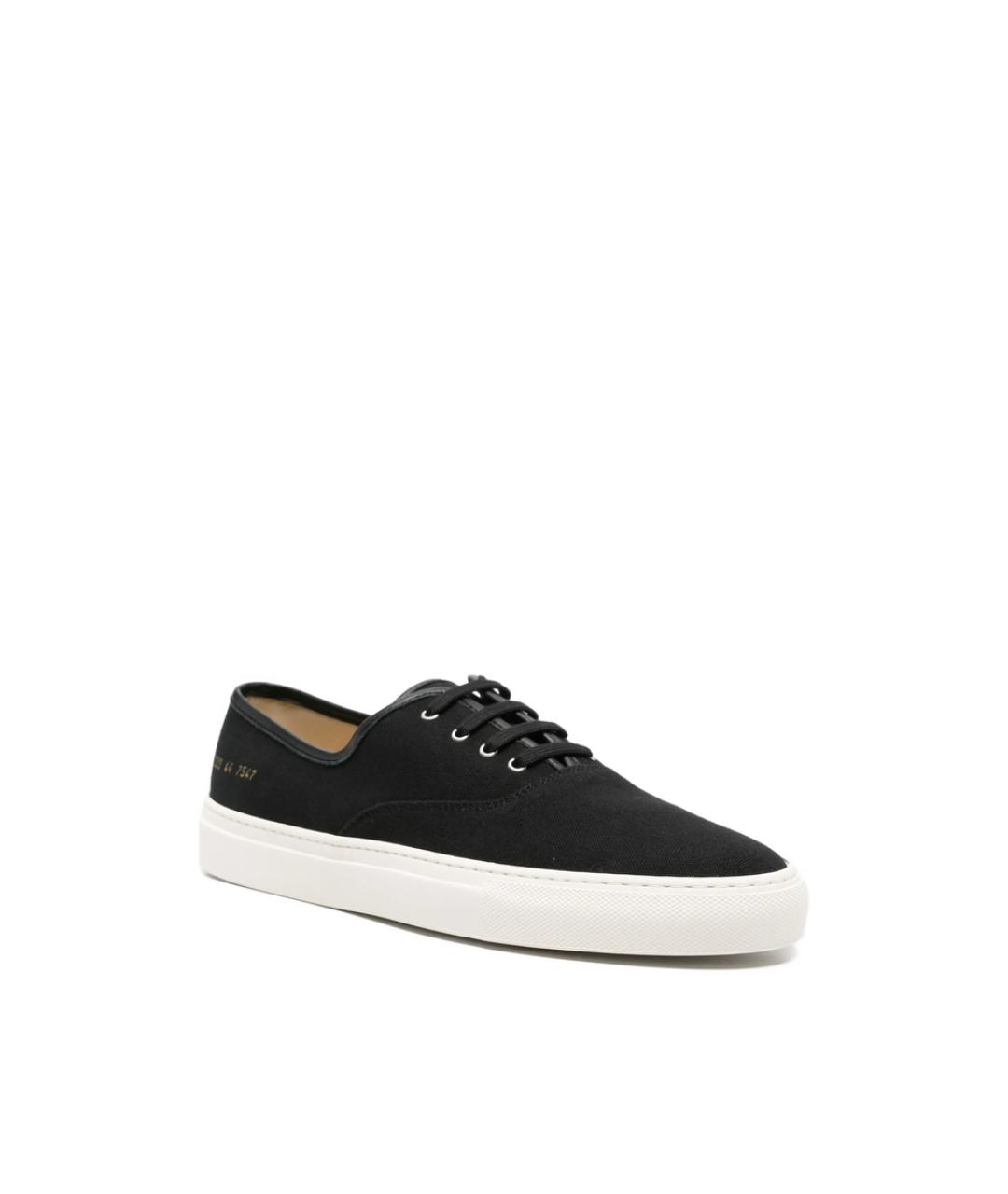 COMMON PROJECTS Черные текстильные низкие кроссовки / кеды, фото 4