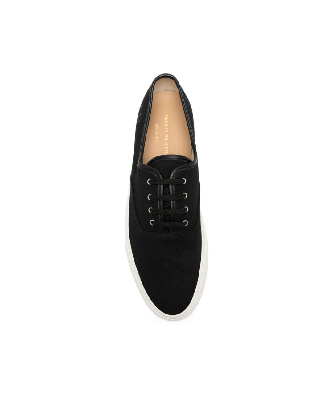 COMMON PROJECTS Черные текстильные низкие кроссовки / кеды, фото 2