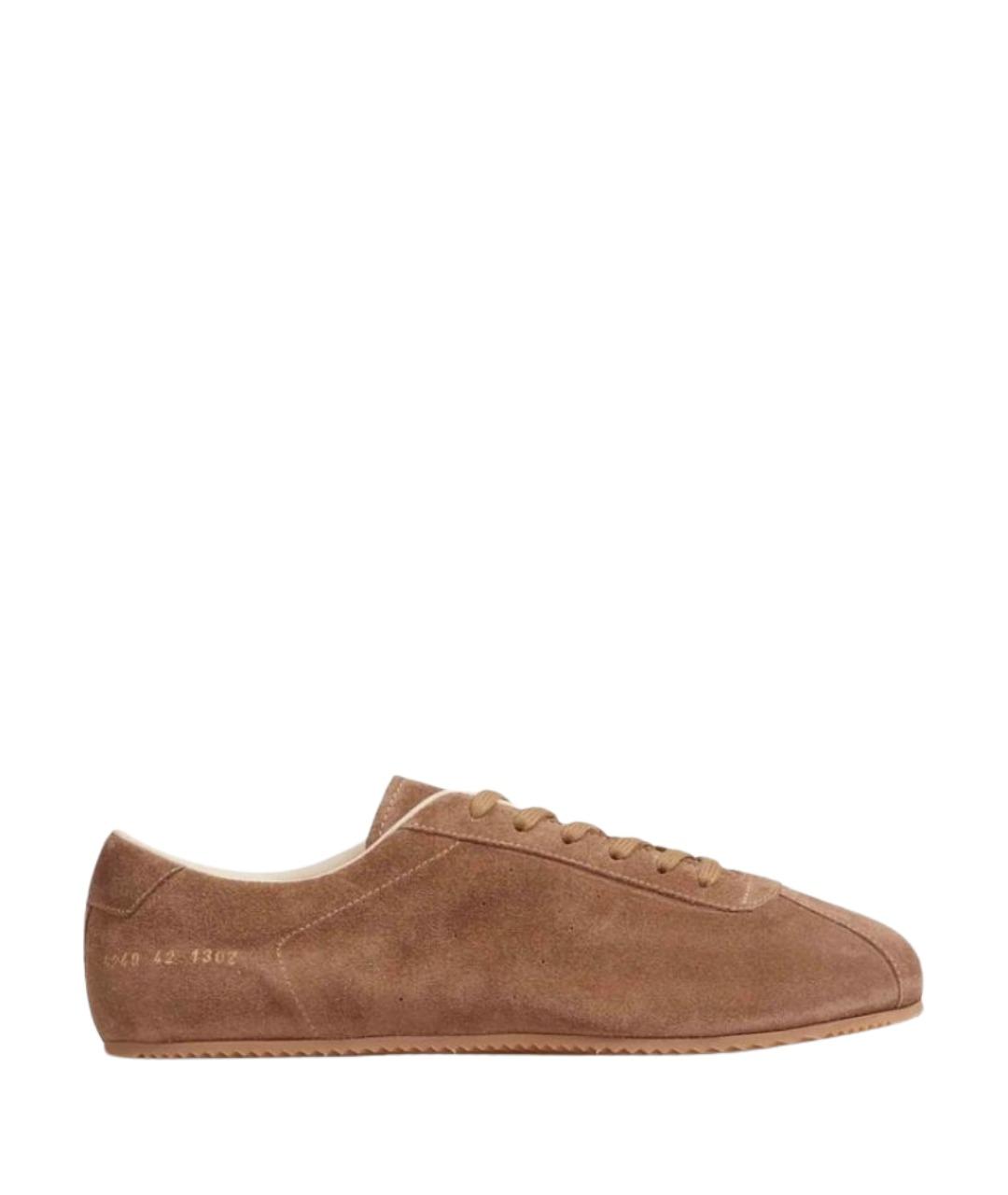 COMMON PROJECTS Коричневые замшевые низкие кроссовки / кеды, фото 1