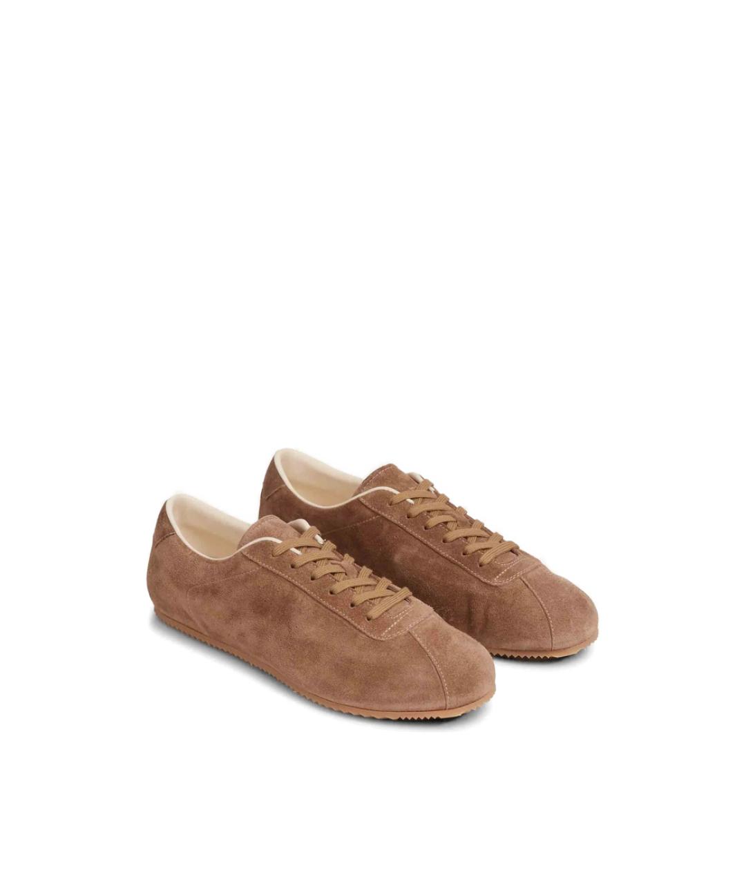 COMMON PROJECTS Коричневые замшевые низкие кроссовки / кеды, фото 5