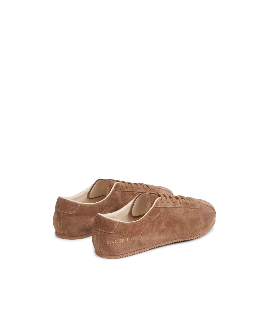 COMMON PROJECTS Коричневые замшевые низкие кроссовки / кеды, фото 2
