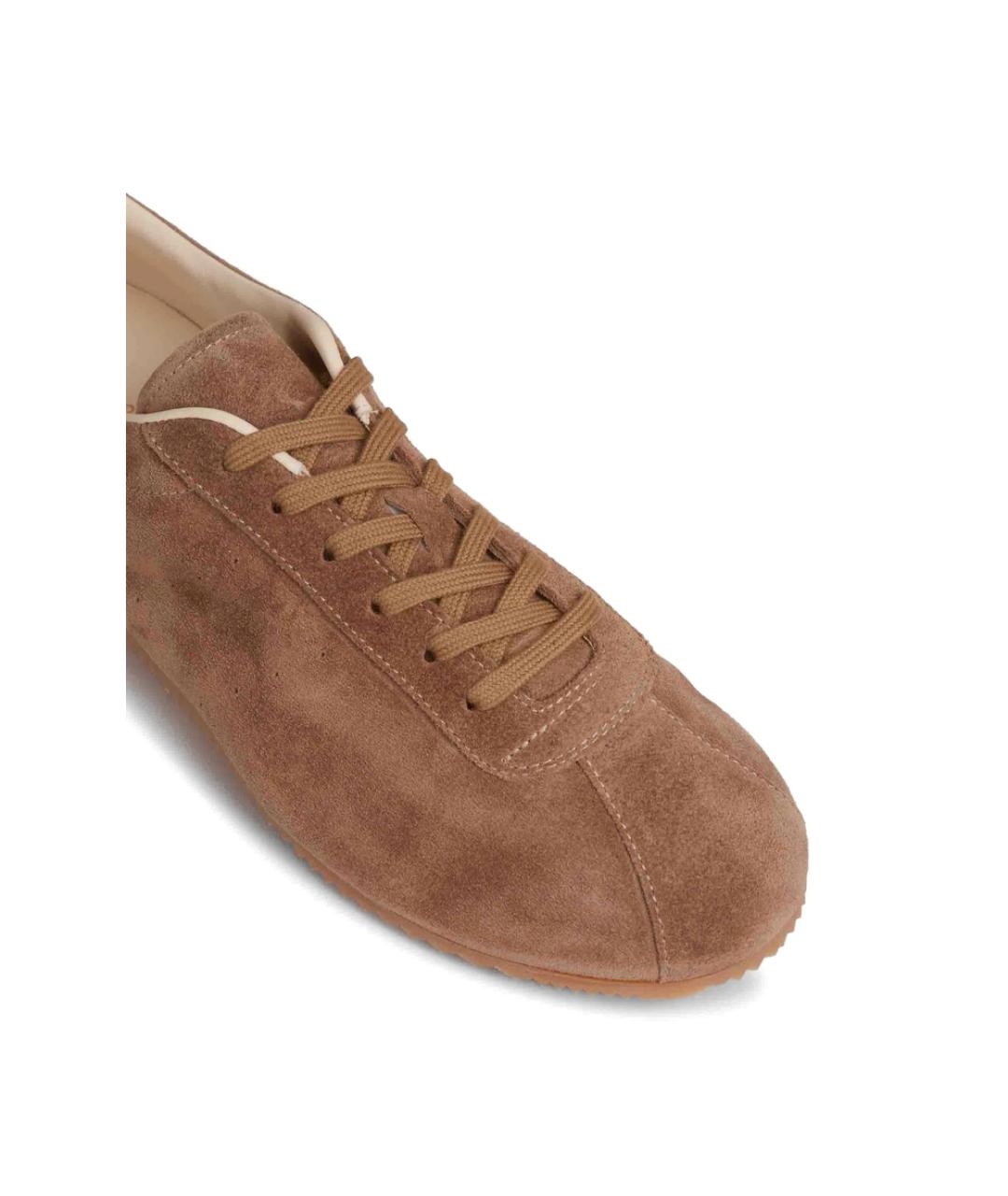 COMMON PROJECTS Коричневые замшевые низкие кроссовки / кеды, фото 3
