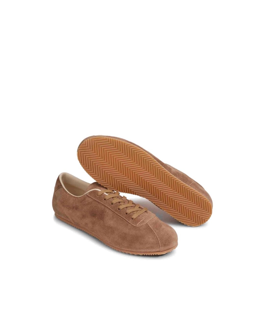 COMMON PROJECTS Коричневые замшевые низкие кроссовки / кеды, фото 4