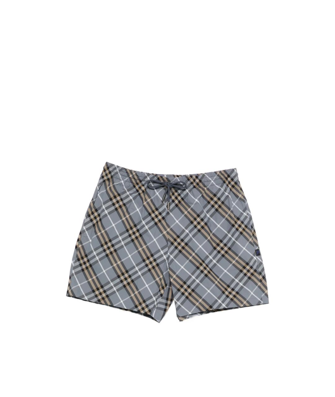 BURBERRY Серые полиэстеровые шорты, фото 1