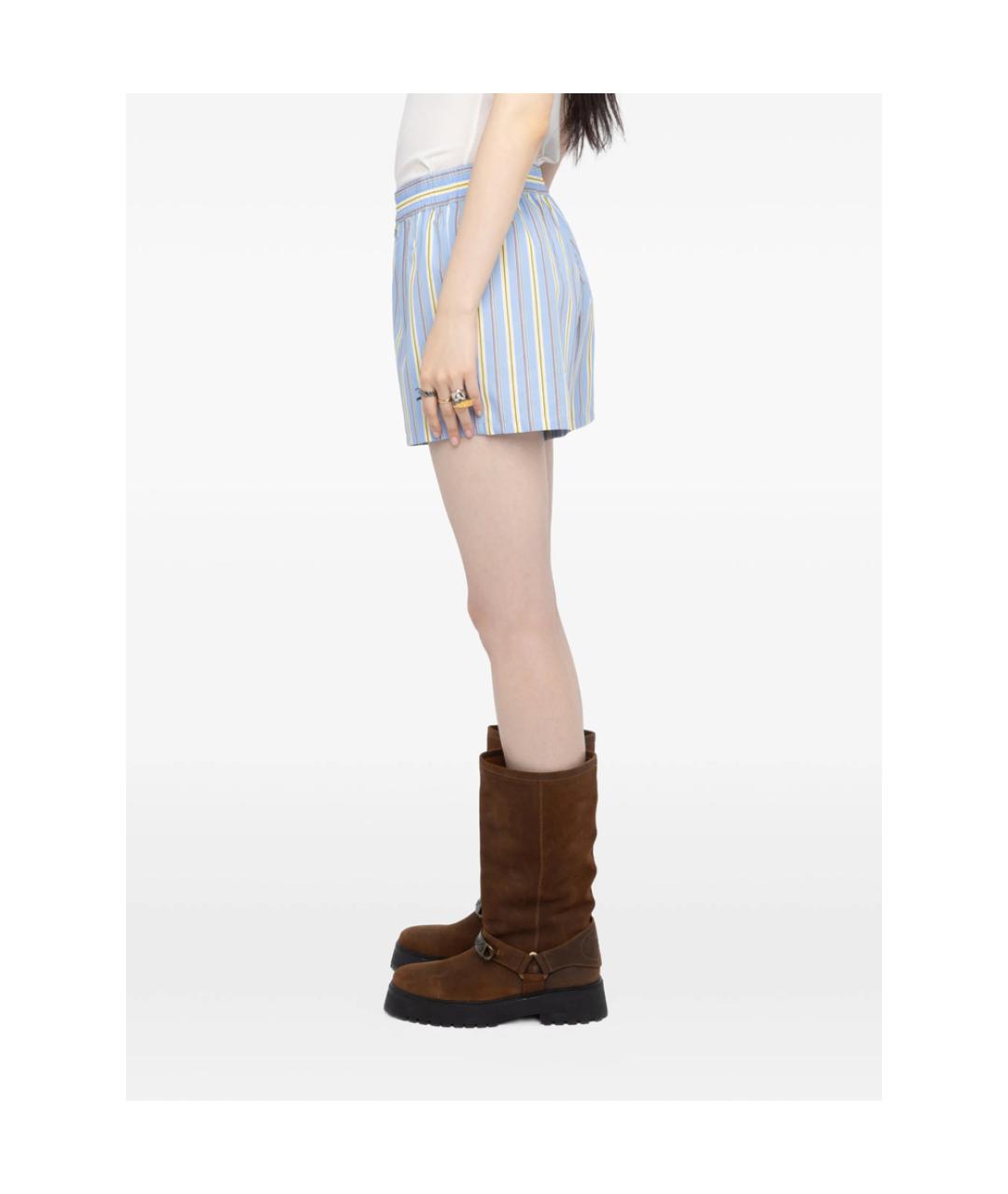 ZADIG & VOLTAIRE Голубые хлопковые шорты, фото 4