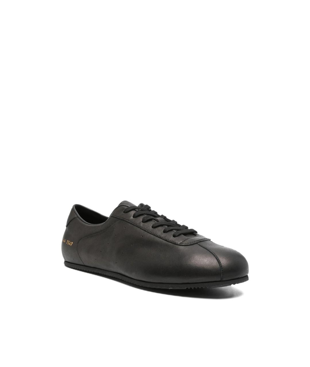 COMMON PROJECTS Черные кожаные низкие кроссовки / кеды, фото 3